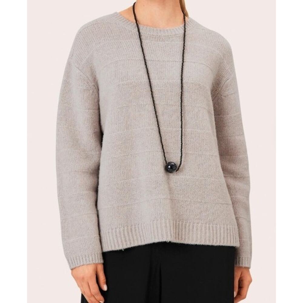 Bartolini Cashmere MINIMALIST Sweater cable Gray Pullover Italy size M A001363